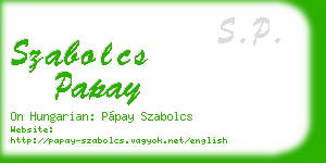 szabolcs papay business card